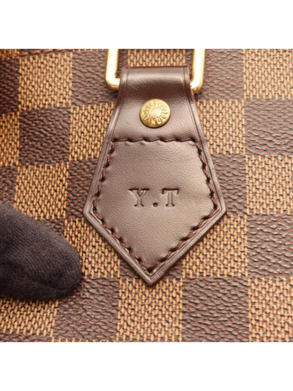 Louis Vuitton Tote Sac Plat Damier Ebene Canvas Leather